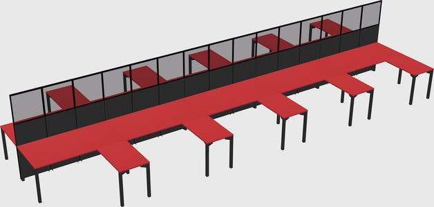 Shared l-shape cubicle