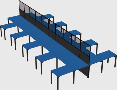 Shared l-shape cubicle