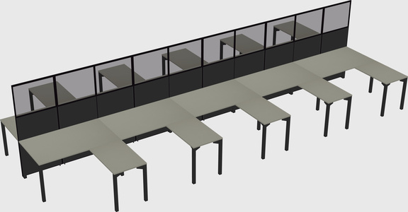 Shared l-shape cubicle