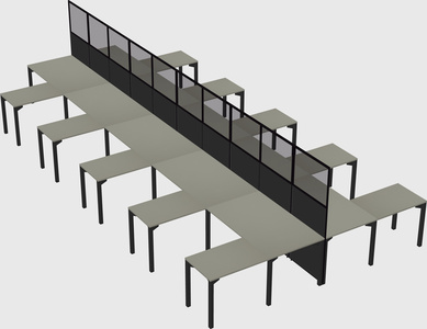 Shared l-shape cubicle