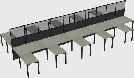 Shared l-shape cubicle
