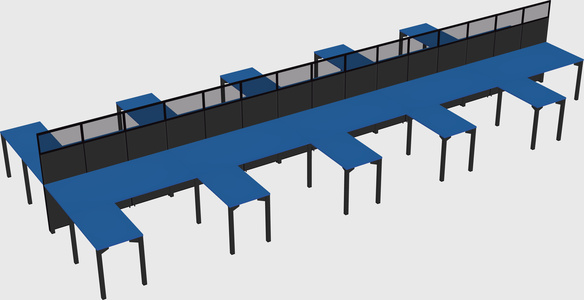 Shared l-shape cubicle