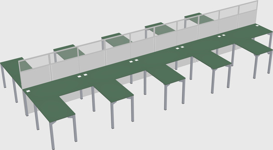 Shared l-shape cubicle