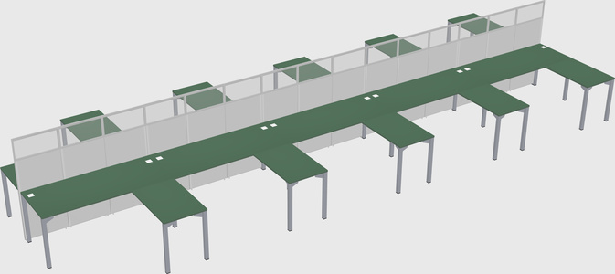 Shared l-shape cubicle