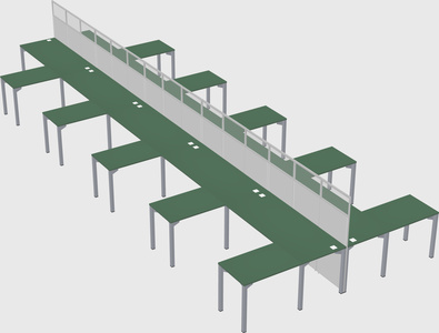 Shared l-shape cubicle