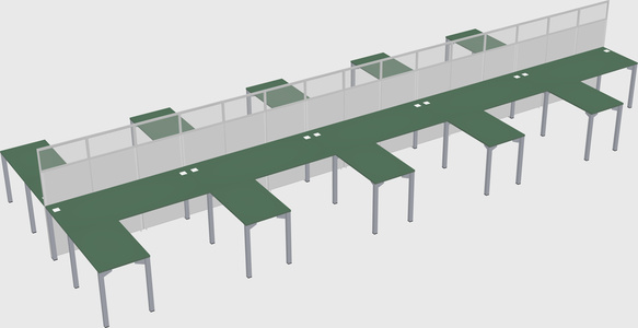 Shared l-shape cubicle
