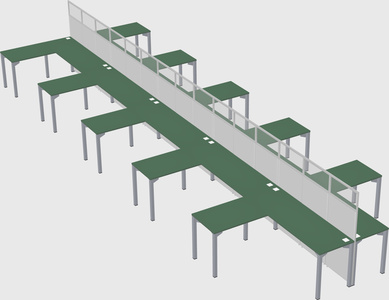 Shared l-shape cubicle