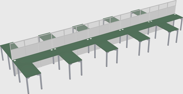 Shared l-shape cubicle