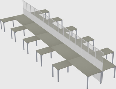 Shared l-shape cubicle