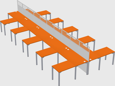 Shared l-shape cubicle