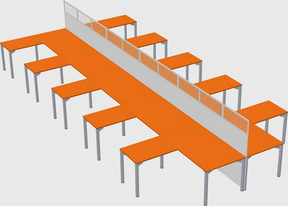 Shared l-shape cubicle