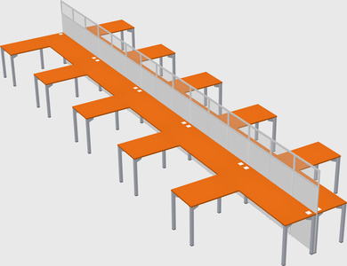 Shared l-shape cubicle