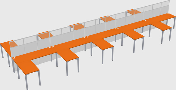 Shared l-shape cubicle