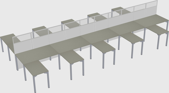 Shared l-shape cubicle