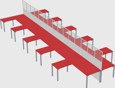Shared l-shape cubicle