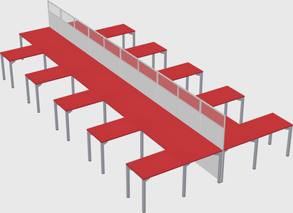 Shared l-shape cubicle