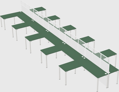 Shared l-shape cubicle