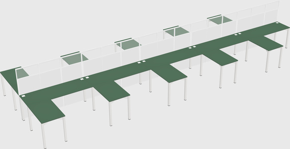 Shared l-shape cubicle