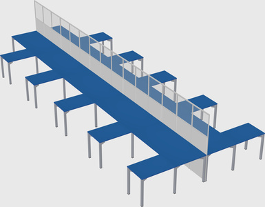 Shared l-shape cubicle