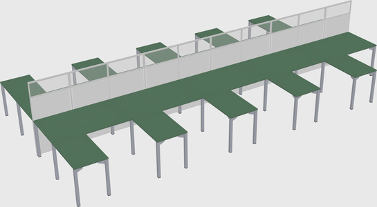 Shared l-shape cubicle