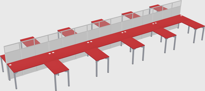 Shared l-shape cubicle