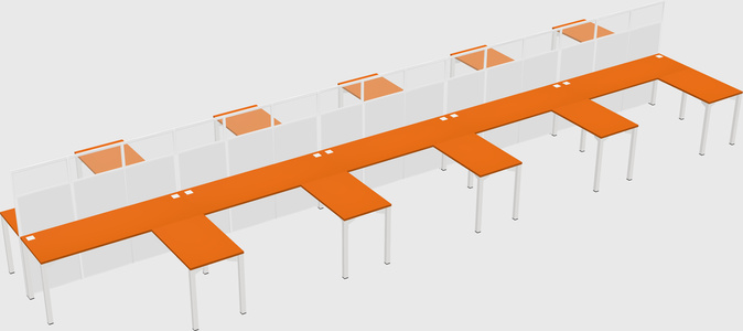 Shared l-shape cubicle