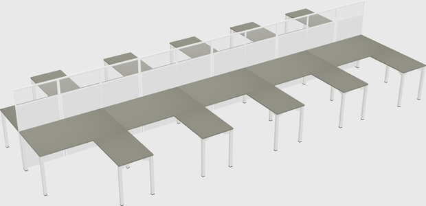Shared l-shape cubicle