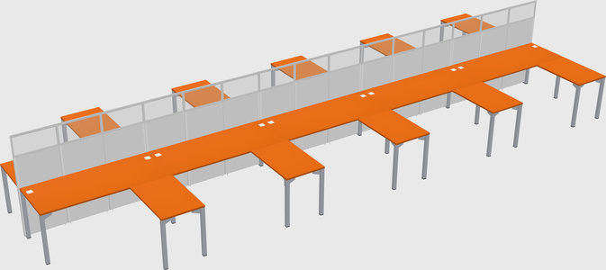 Shared l-shape cubicle