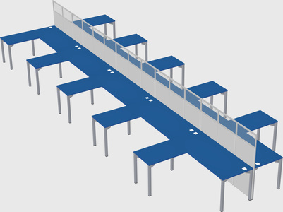 Shared l-shape cubicle