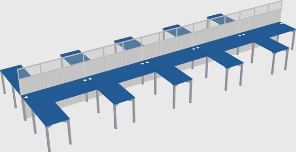Shared l-shape cubicle