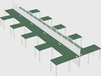 Shared l-shape cubicle