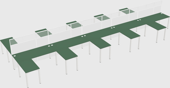 Shared l-shape cubicle