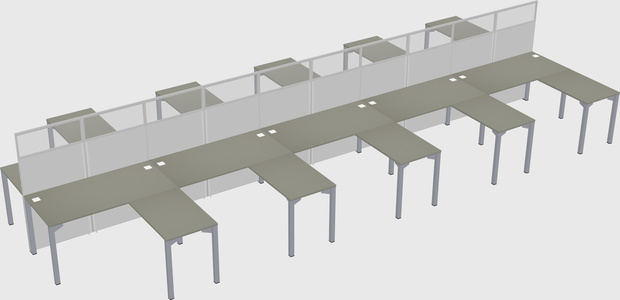 Shared l-shape cubicle