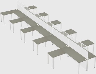Shared l-shape cubicle