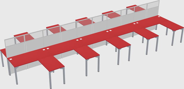 Shared l-shape cubicle