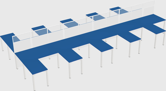 Shared l-shape cubicle