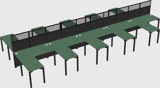 Shared l-shape cubicle