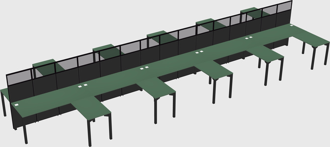 Shared L-shape Cubicle