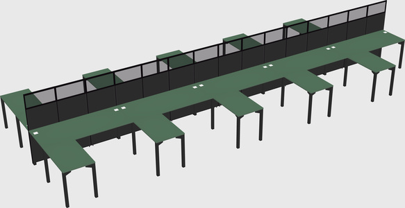 Shared l-shape cubicle