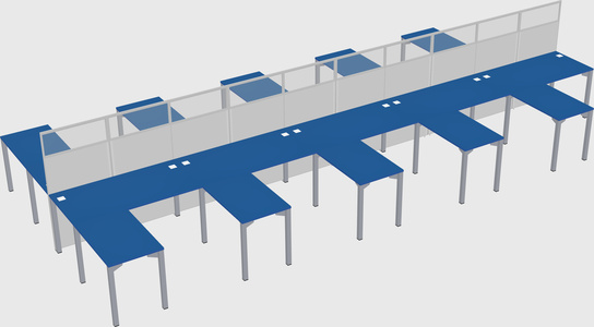 Shared l-shape cubicle