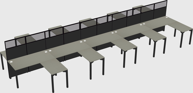 Shared l-shape cubicle