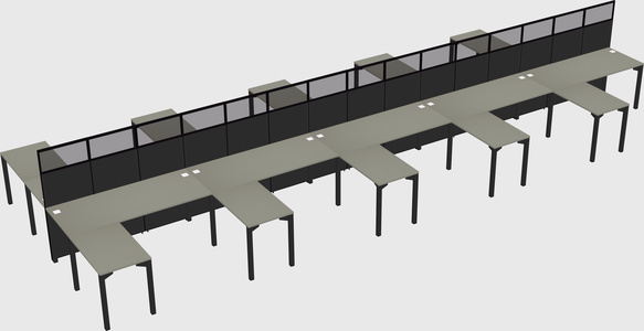 Shared l-shape cubicle