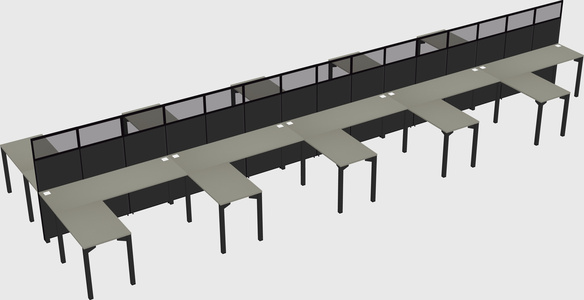 Shared l-shape cubicle