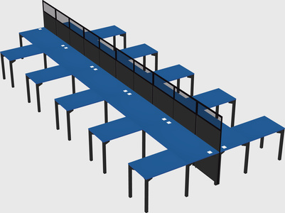 Shared l-shape cubicle