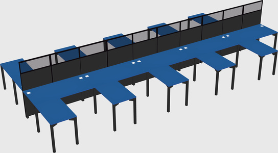 Shared l-shape cubicle