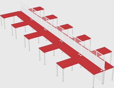 Shared l-shape cubicle