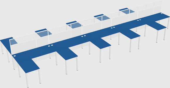Shared l-shape cubicle