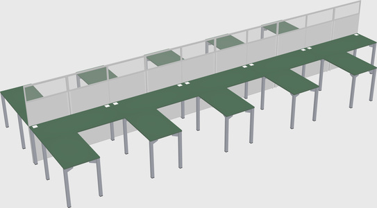 Shared l-shape cubicle
