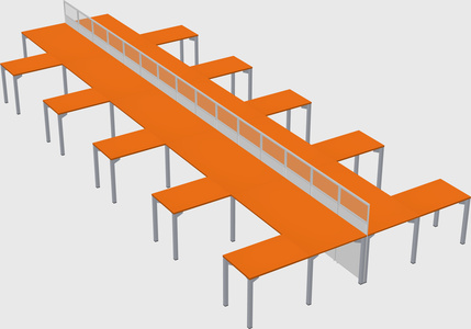 Shared l-shape cubicle