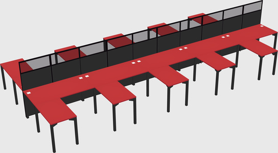 Shared l-shape cubicle